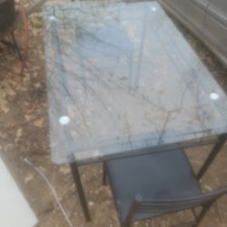 Nice Glass Top Kitchen Table With 2 Chairs