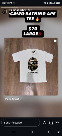 Camo Bathing Ape Tee (New - Large)