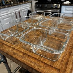 Glass Tupperware 9 Pieces Meal Prep 