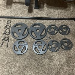 Weight Bench And Weights 