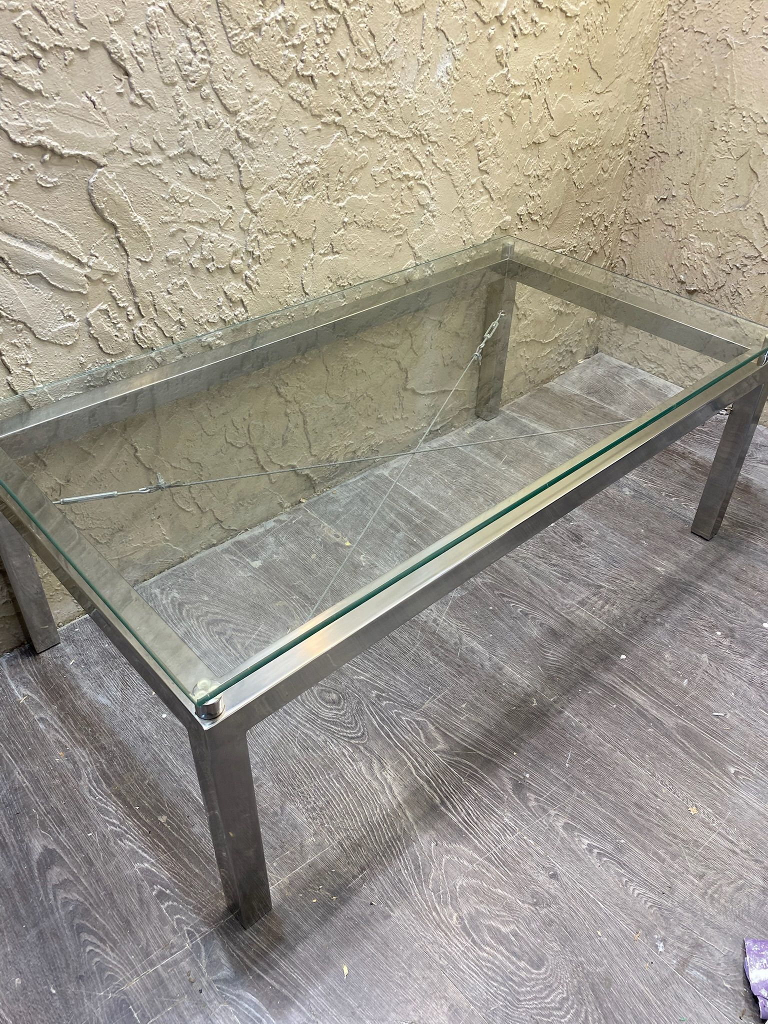 GLASS & METAL TABLE (HEAVY - High Quality) - Local Delivery Available for a Fee - See My Other Items 😀