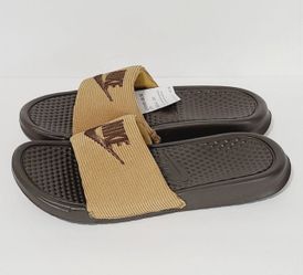 Nike Benassi JD SE LTR Corduroy Slides CK0644 200 Size 10 Brown