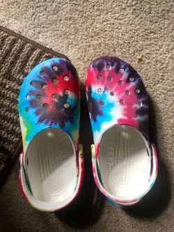 Tye dye crocs
