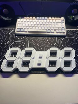 Large White LED Digital Wall Clock