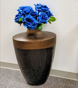 Large Floor Vase 17x28.5, two shades of brown