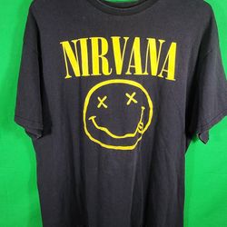 Nirvana T-Shirt Classic Smiley Face Graphic Size- Medium