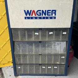 Vintage Wagner Lighting Display Metal Wall Cabinet Garage Shop Mancave
