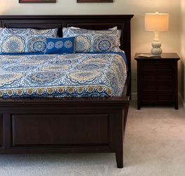 King size bed with nightstand