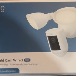 Like New. In BOX Ring Floodlight Cam Wired Pro & American Dynamics 4x4 Megapixel Indoor/Outdoor 360° Camara