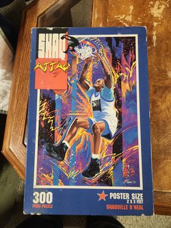 SEALED SHAQ ATTAQ POSTER PUZZLE 2' X 3' SHAQUILLE O'NEAL 300 PIECE 1993 MB