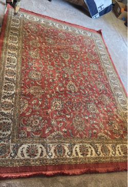 Orange red area rug