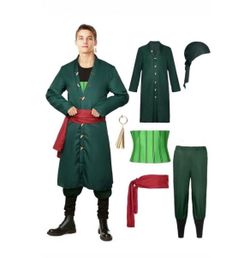 Roronga Adult Dark Green Costume with Accessories Anime Character Cosplay Halloween Costume for Men Full Set Adult M, 3XL &Child 12 V Retails $59.99