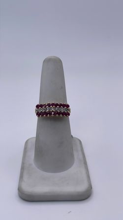 14k gold band ring with CZ
