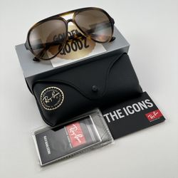 NEW Ray-Ban Sunglasses CATS 5000 RB4125 710/51 Classic Light Havana Brown Lens