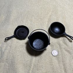 Salesman Samplers 3 Cast Iron Cookware 