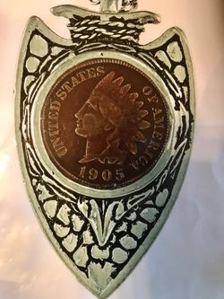 SILVER INDIAN COIN 1905/1901 PENDANT (Neclace)