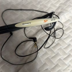 SONY MDR-A35 black white headphones on the ear