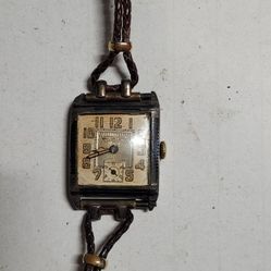 Vintage Paul Vallette Swiss Watch 1/10 14GF Clasp & 925 Silver Case