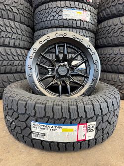Lock Off-Road Wheel & Tire Package Falken Wildpeak AT4W 265/70R17 for tacoma silverado 4runner gmc sierra and more