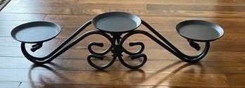 New never used Longaberger Foundry Wrought Iron 3 Light Metal Candle Holder very sturdy