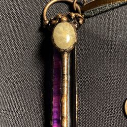 Amethyst Open Moonstone Copper Electroformed Pendant Necklace 