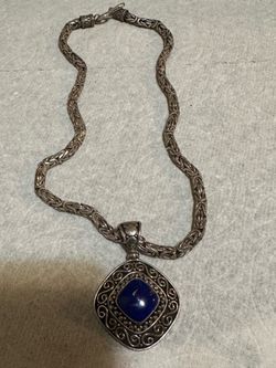 Sterling Silver Lapis Lazuli Bali Necklace