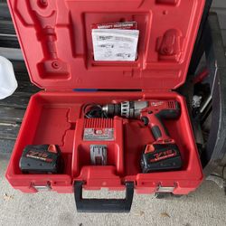Milwaukee Drill Driver With Case And Batteries And Charger