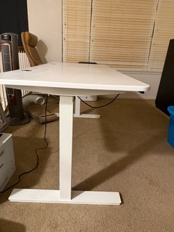 White Electric Standing Desk by Autonomous