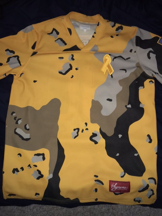 Supreme yellow camo hockey jersey