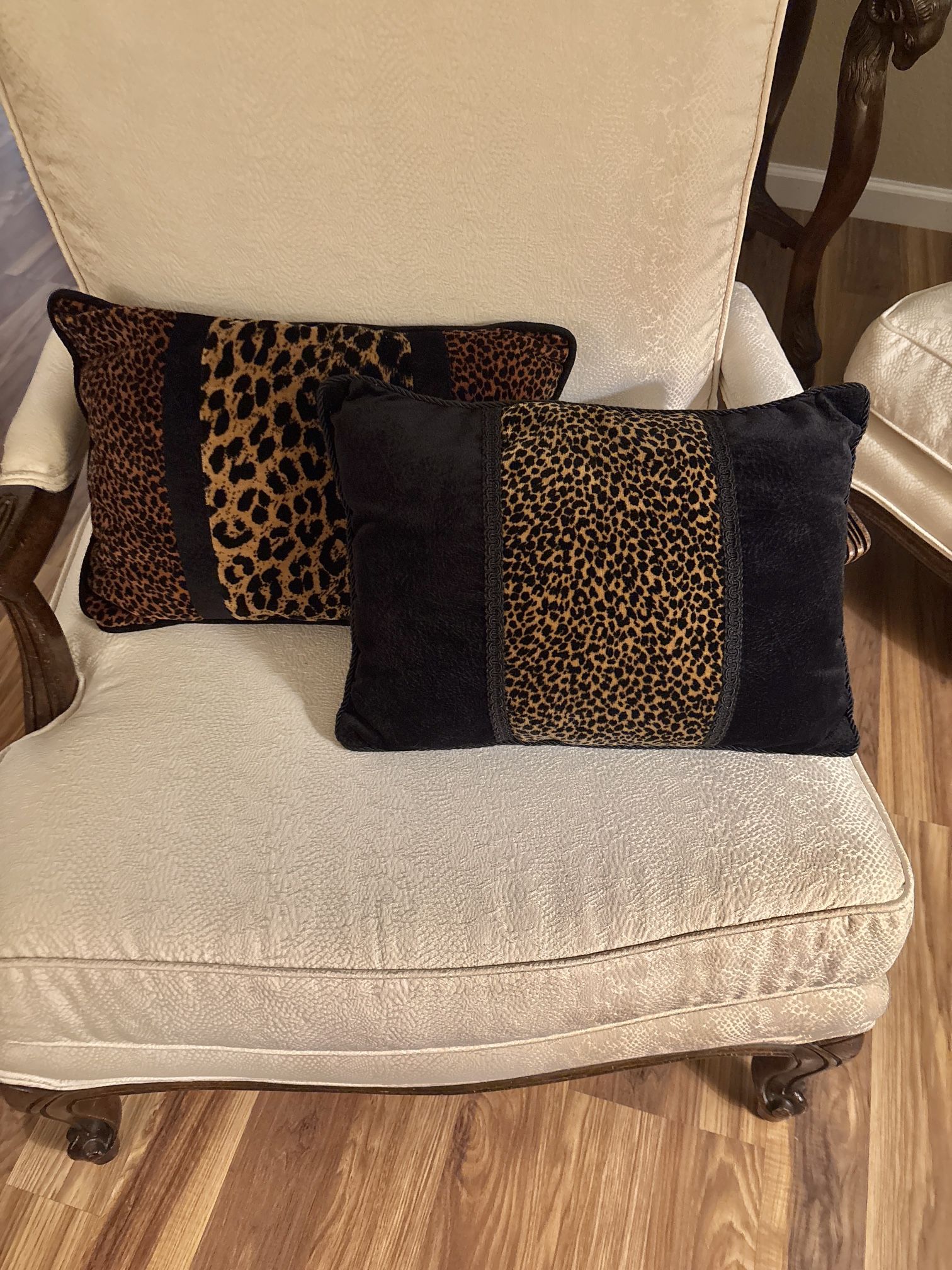 Accent pillows, leopard print