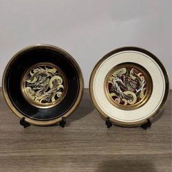 Vintage Chokin Art by Dynasty Gallery 6" Plates - Lot of 2