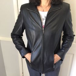 Black Genuine Lamb Leather Jacket