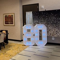 White #80 LED-lit marquee numbers (x3)
