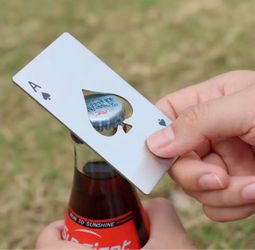 Ace of Spades Steel Card Bottle Opener
