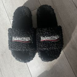 Brand New f@ke balenci fur slides 
