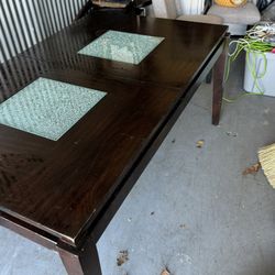 Dining Table Cracked Glass Accents