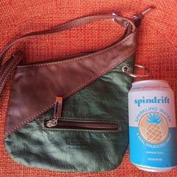 Leather Handbag - Green With Trim- NEW