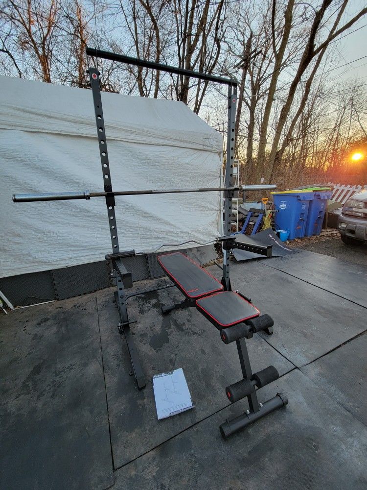 Half Rack Bench Bar & Curl Bar Set - Can Deliver & Install