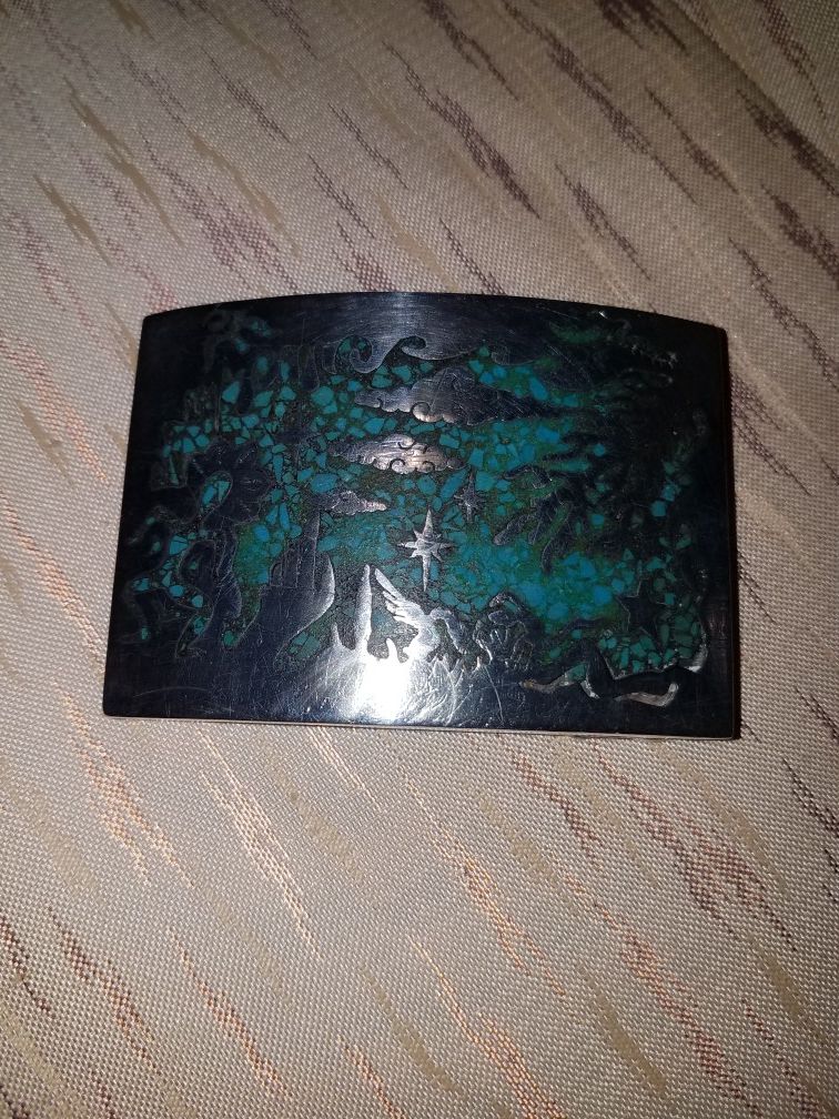 .925 silver mens belt buckle