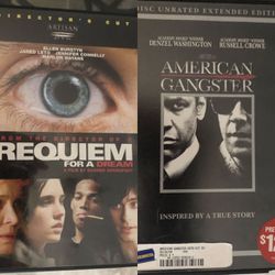 DVDs in Excellent Condition - Buy 1 or Both - American Gangster & Requiem for a Dream