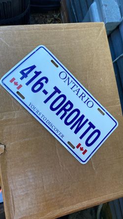 TORONTO BIKE LICENSE PLATE "416 TORONTO"