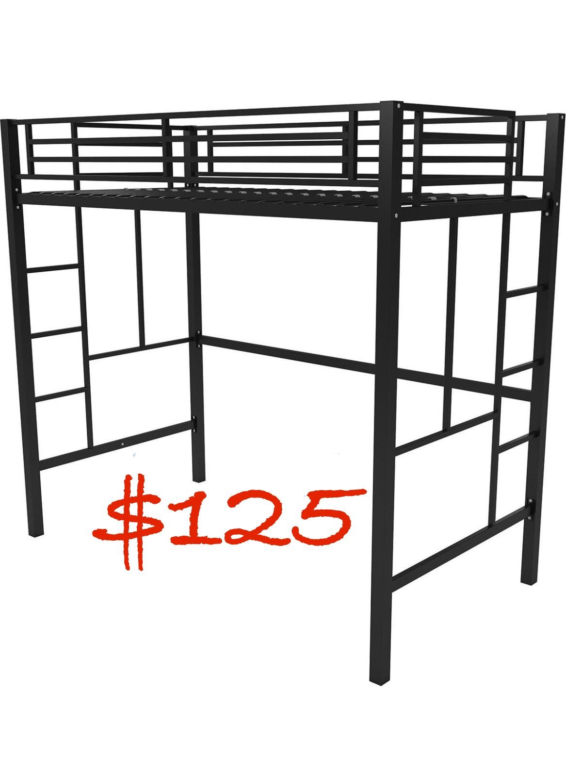 Loft Bed with Step Shelves