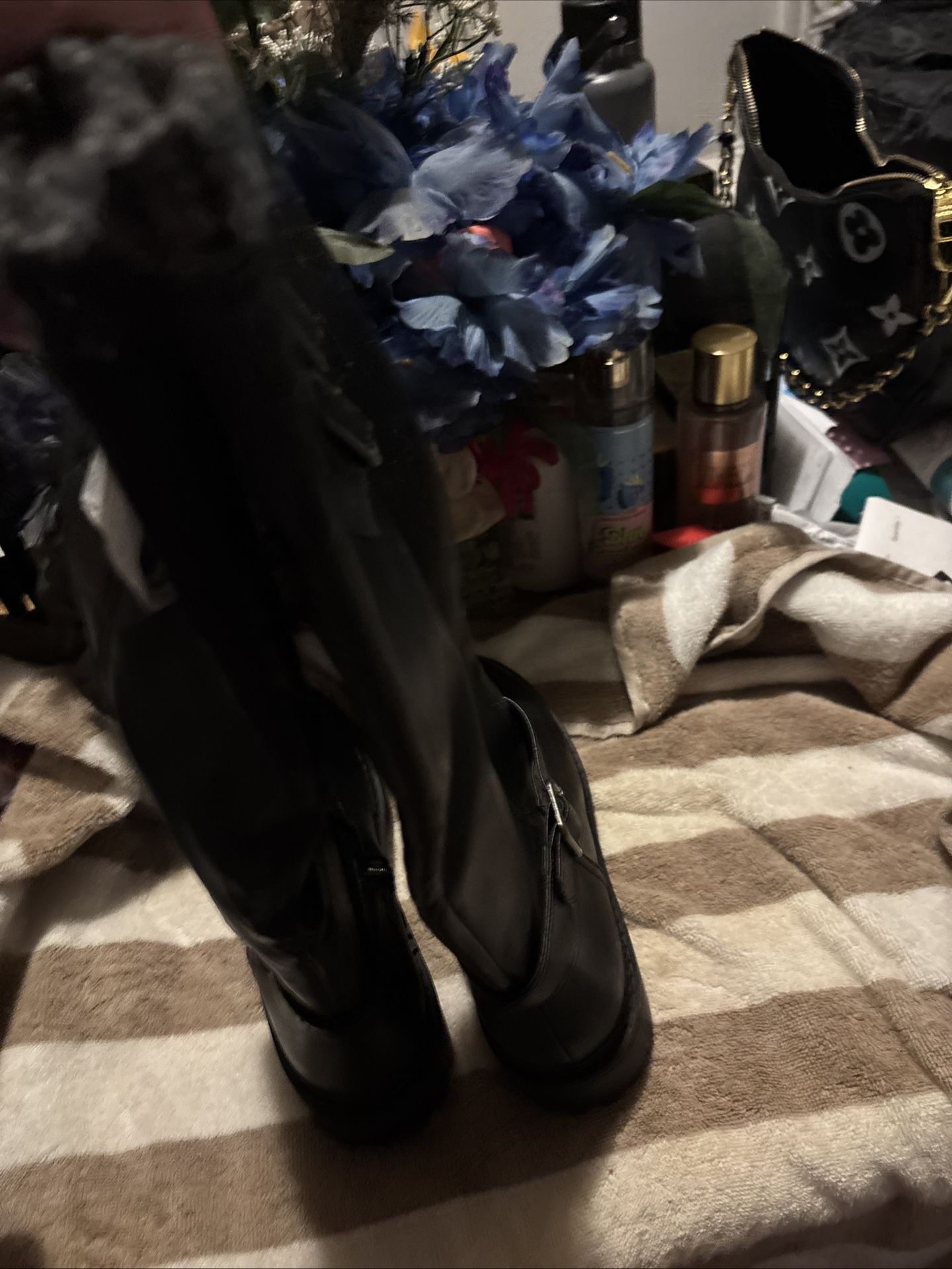 Black Knee High Boots 