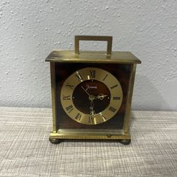 Vintage Jaccard Quartz Brass Carriage Clock - Roman Numeral Desk Mantel Clock