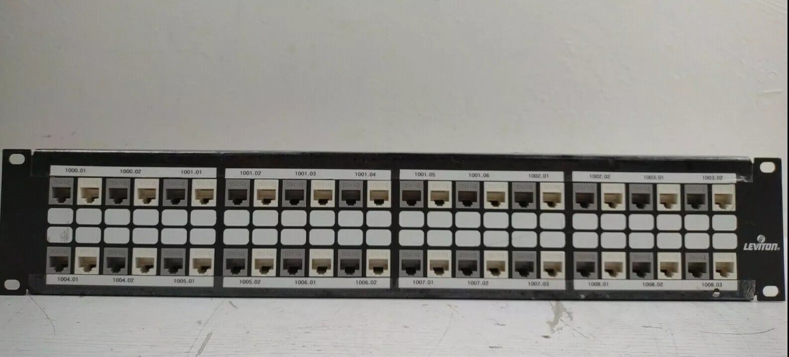 Leviton Cat 5e Flat Patch Panel 48 Port GigaMax 5e T56B U48