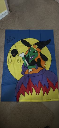 New Large Halloween Witch Decorative Flag