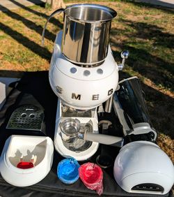 SMEG 50's Retro Style Aesthetic Espresso Coffee Machine (Cream Colored) in great working order