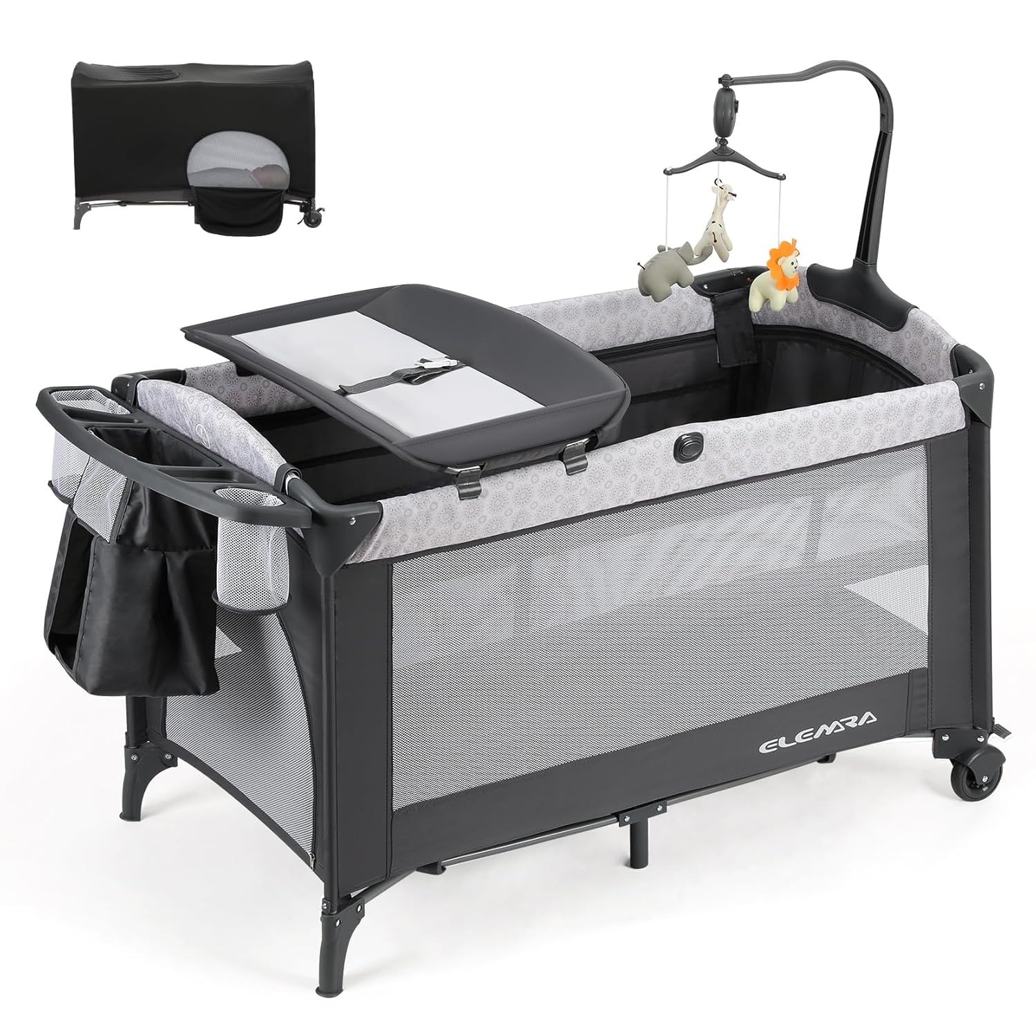 New! ELEMARA 50" 4-in-1 Baby Bassinet, Bedside Crib with Diaper Changer - $5 West Valley Delivery (#1628)