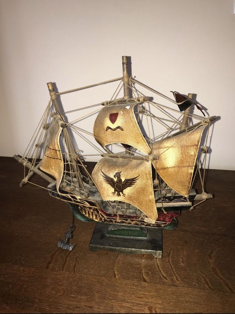 Spanish Flagship Model Ship Antique