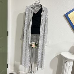 FOREVER 21 Striped Shirt Dresses Long blouse 2 pieces